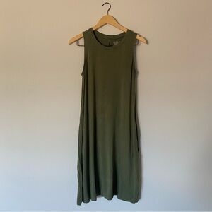 Time and Tru Olive Midi Dress